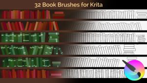 Preview of a bundle of Krita book brushes